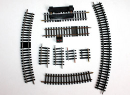 JOUEF HO 9 RAIL 2 COUPURE, 1 DECROCHAGE, 1 DROIT, 4 COURBE N°470 R=325mm R=385mm, MODELISME FERROVIAIRE TRAIN (2105.259) - Track