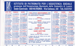 Calendarietto - Ipas - Istituto Di Patronato Per L'assistenza Sociale - Roma - Anno 1974 - Small : 1971-80