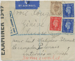 GB 1940, GVI 1d, 2½d (2x) And 5d On Registered Air Mail Cover With Rare CDS „BROUGHTY FERRY / ANGUS“ (now DUNDEE) - Postwaardestukken