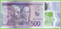Voyo JAMAICA 500 Dollars 2022(2023) P98 B253a AH UNC Polymer Commemorative - Jamaique
