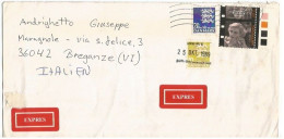 Danmark Express CV Alberts Lund 25oct1989 To Italy With Movies K3.20 + Regular K.20 + K.10 - Lettres & Documents