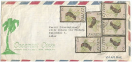 Jamaica Doctor Bird Jamaican Mango Birds C10x6pcs Simple Franking AirmailCV Negril 3nov1980 X Italy - Jamaica (1962-...)