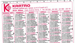 Calendarietto - Kartro - Società Italiana - Milano - Anno 1977 - Small : 1971-80