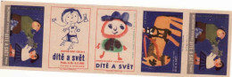 Czechoslovakia - Czechia 5 Matchbox Labels, The World Of The Child - Boites D'allumettes - Etiquettes