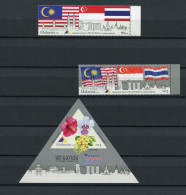 Malaysia - Block Nr. 174 Und Mi.Nr. 2065 / 2066 - "Trinationale Briefmarkenausstellung" ** / MNH (aus Dem Jahr 2013) - Malaysia (1964-...)