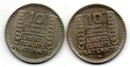 FRANCE, Set Of Two Coins 10 Francs, Copper-Nickel, Year 1948, 1948-B, KM # 909.1, 909.2 - 10 Francs