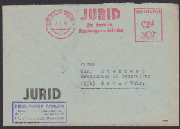 Coswig (Bz Dresden) AFS JURID Für Bremsen, Kupplungen Und Getriebe 11.2.49 - Macchine Per Obliterare (EMA)