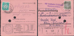 Anklam Postanweisung Mit Dienstmarken 31.7.59 Mit Buchungslochung Nach Kleinbunzow, Abs. Straßenbau Greifswald - Brieven En Documenten