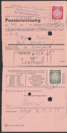 Lübtheen Mecklenburg Postanweisung Mit Dienstmarken 25.7.59 Mit Buchungslochung über 200,- DM - Lettres & Documents