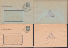 Deutsche Reichsbahn Zwei Dienstpostst. Rs. Mit EDS St. Rwa Delitzsch - Eisenbahn Dienstsache Sendung - Covers & Documents