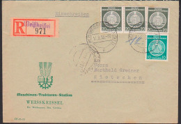 Weißkeißel Weisskeissel (Oberlausitz)  Aushilfs-R-Zettel Auf Dienstpostbrief, MTS Kr. Weißwasser - Lettres & Documents