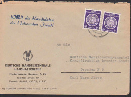 Dresden 16 Pfg. (2) Ortsdoppelbrief Der 1. Dienstpost-Portoperiode, Z2 Propaganda "Wählt Die Kandidaten ..." - Cartas & Documentos