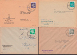 Meissen, Riebnitz-Damgarten, Sonneberg Waldheim Vier Dienstpost-Bfe Mit SSt. - Covers & Documents