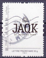 MonTimbraMoi Personnalisé "JAQK - IN CARDS WE TRUST ", Lettre Prioritaire 50g, Oblitéré - MTAM - Andere & Zonder Classificatie