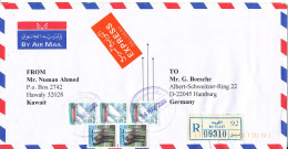 Kuwait Registered Express Air Mail Cover Sent To Germany 14-5-2000 - Kuwait