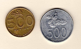 Indonésie - Pièces De 500 Rupiah X 2, L'une De 2001, L'autre De 2008 - Indonesien