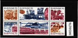 IMOdd/16 SCHWEDEN 1970 Michl 683/88 ** Postfrisch ZÄHNUNG SIEHE ABBILDUNG - Nuovi