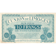 France, Limoges, 10 Francs, 1920-1935, SUP - Bons & Nécessité