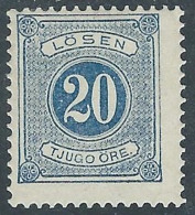 1877-91 SVEZIA SEGNATASSE 20 ORE D. 13 MH * - RB8 - Postage Due