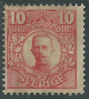 1910-14 SVEZIA RE GUSTAVO V 10 ORE SENZA GOMMA - RB8-3 - Unused Stamps