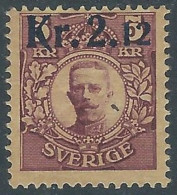 1917 SVEZIA PACCHI POSTALI 2,12 SU 5 K MH * - RB8-2 - Servizio