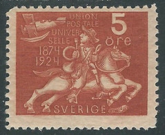 1924 SVEZIA UPU 5 ORE MH * - RB1-4 - Unused Stamps