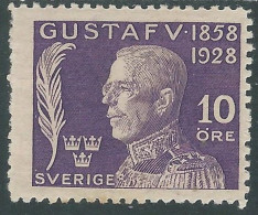 1928 SVEZIA COMPLEANNO RE GUSTAVO V 10 ORE MH * - RB1-4 - Unused Stamps