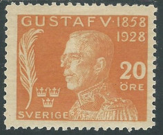 1928 SVEZIA COMPLEANNO RE GUSTAVO V 20 ORE MH * - RB1-4 - Unused Stamps