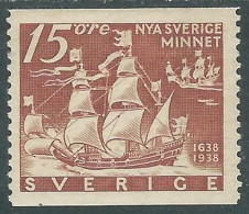 1938 SVEZIA COLONIA NUOVA SVEZIA NORD AMERICA 15 ORE MH * - RB1-5 - Unused Stamps