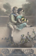 AK Glückwunsch Zum Geburtstag - Bub Und Mädchen Mit Blumen - 1913 (67327) - Geburtstag