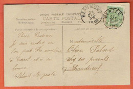 J - Relais - Sterstempel Berzée Vers Beaumont - Grandrieuf -Sivry-Rance 1909 - CP Fantaisie - Cachets à étoiles