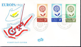 CHYPRE , YT 232/4, 1964 FDC, CEPT, EUROPA   (FDC28) - Cartas