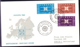 CHYPRE , YT 217/9, 1963 FDC, CEPT, EUROPA   (FDC27) - Cartas