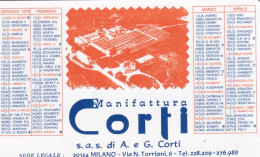 Calendarietto - Manifattura Corti - Milano - Anno 1976 - Formato Piccolo : 1971-80