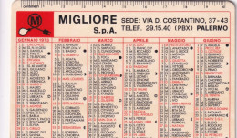 Calendarietto - Migliore S.p.a. - Palermo - Anno 1973 - Petit Format : 1971-80