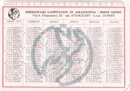 Calendarietto - Missionari Cappuccini In Amazzonia - Assisi - Anno 1979 - Small : 1971-80