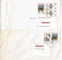 Kibris Turk Cyprus #2 Imprimé CVs To Germany With Nice Franking UNICEF 1979 Issue 3+3 Pcs - Covers & Documents