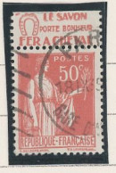 BANDE PUB -N°283  PAIX TYPE II-  50c ROUGE -Obl - PUB -FER A CHEVAL  -(Maury 209) - - Used Stamps