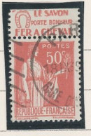 BANDE PUB -N°283  PAIX TYPE II-  50c ROUGE -Obl - PUB -FER A CHEVAL  -(Maury 209) - - Gebraucht