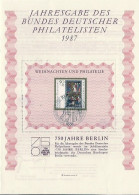 DEUTSCHLAND - 1987 - JAHRESAUSGABE DES BUNDES DEUTSCHER PHILATELISTEN - BLOCK GEDENKBLATT Nº 9 - PHILATELIE+WEIHNACHTEN - 1981-1990