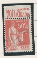 BANDE PUB -N°283  PAIX TYPE II-  50c ROUGE -Obl - PUB -MOET -(Maury 215) - - Oblitérés