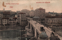 Bourg De Péage (Drôme) Le Vieux Pont Sur L'Isère - Collection Genin - Carte Colorisée Et Toilée De 1908 - Bourg-de-Péage
