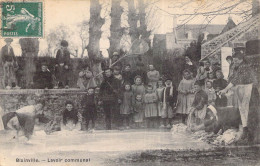 50 - BLAINVILLE - Lavoir Communal, Lavandières. 1908 - Blainville Sur Mer