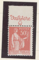 BANDE PUB -N°283  PAIX TYPE II-  50c ROUGE   -N*- PUB -VALISERE -(Maury 221) - - Unused Stamps