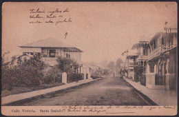 F-EX40225 FERNANDO POO SPAIN POSTCARD 1913 SANTA ISABEL CITY. VICTORIA STREET.   - Fernando Po