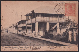 F-EX40229 FERNANDO POO SPAIN POSTCARD 1913 SANTA ISABEL CITY. SACRAMENTO STREET.   - Fernando Po