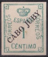 F-EX41554 SPAIN ESPAÑA SPANISH CABO JUBY MARRUECOS 1c BLACK OVERPRINT MOROCCO.   - Kaap Juby