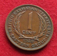 East Caribbean States 1 Cent 1958 KM# 2 *VT British Caribbean Territories Caraibas Caraibes Orientales - British Caribbean Territories