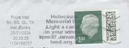 ROI KING CHARLES III £2.20 DEFINITIVE Barcoded Holocaust Memorial Day Slogan 2024 Light A Candle In Your Window - Non Classés