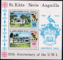 St CHRISTOPHER NEVIS ANGUILLA Bloc University Neufs Sans Charnières ** TB - St.Christopher, Nevis En Anguilla (...-1980)